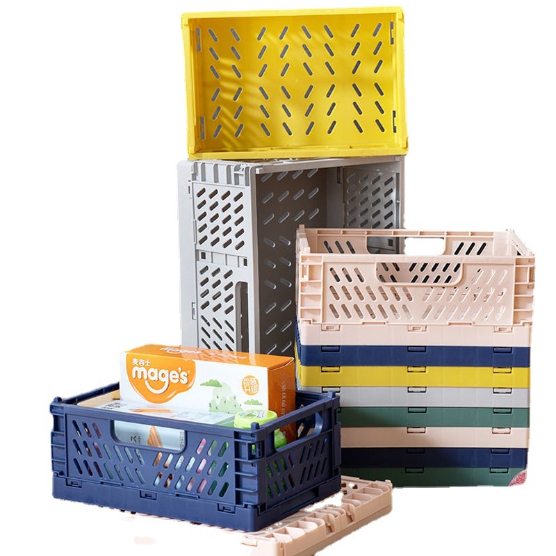 Khay nhựa chữ nhật đa năngGIADUNGTONGKHO1Giỏ nhựa mini để bàn gấp gọn xinh xắn, rổ đựng đồ để bàn tiện lợi