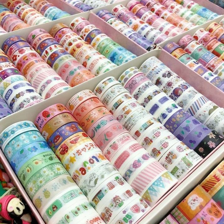 Cuộn Băng Dính Washi Tape Băng Keo Dán Washi Tape Trang Trí Cho Bạn Gái Bé Gái