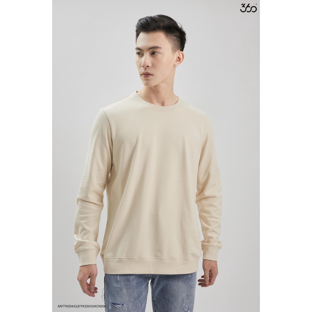 Áo nỉ trơn dài tay nam thương hiệu thời trang 360 Boutique chất liệu cao cấp 3 màu trung tính dễ phối đồ - ANTTK204 | BigBuy360 - bigbuy360.vn