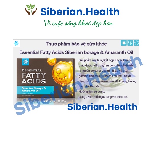 [ Hỗ trợ dị ứng ] Thực phẩm bảo vệ sức khỏe Essential Fatty Acids Siberian Borage &amp; Amaranth Oil – 30 viên/hộp