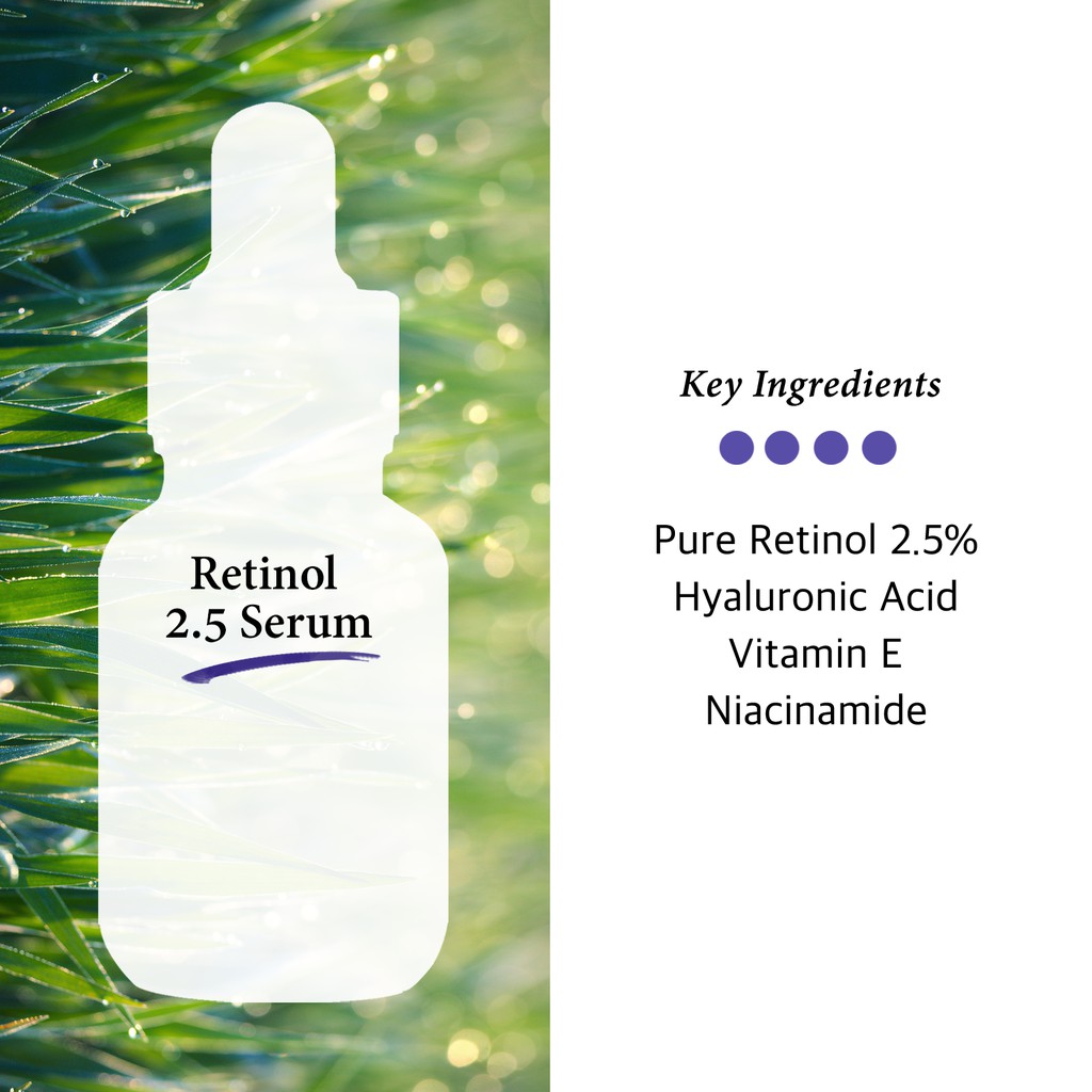 Serum Vitamin A Retinol 2.5% Hỗ Trợ Giảm Mụn Đầu Đen Thu Nhỏ Lỗ Chân Lông Xóa Nếp Nhăn Và Làm Mờ Nếp Nhăn