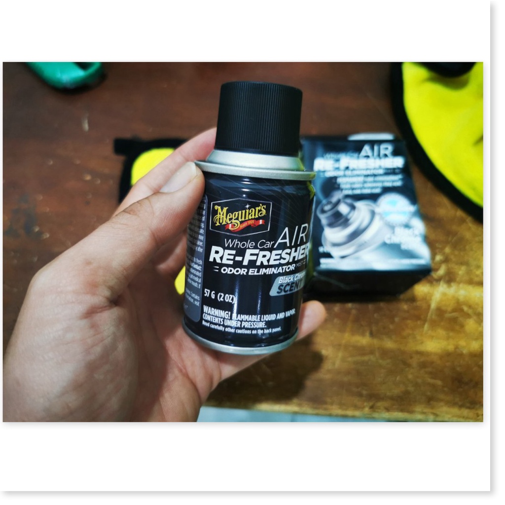 [HCM] Xịt Khử Mùi Nội Thất Xe Hương Nam Tính Black Chrome Meguiar's 57g Tặng Khăn .Uy Tín - Chất Lượng - Giá Hủy Diệt