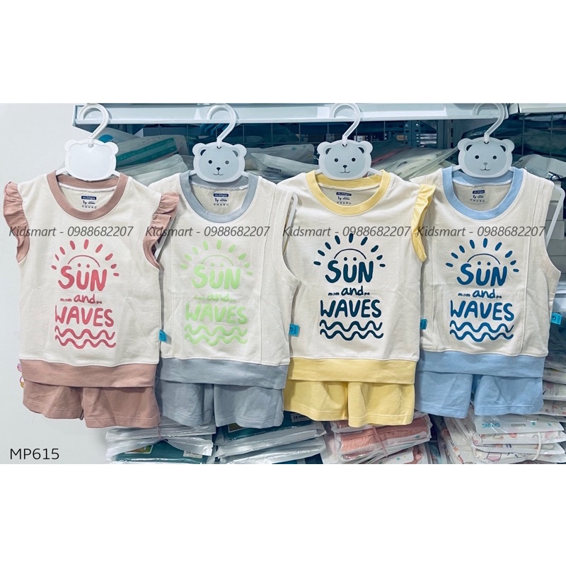 Mompa - Bộ quần áo ba lỗ Cotton 4 màu MP615