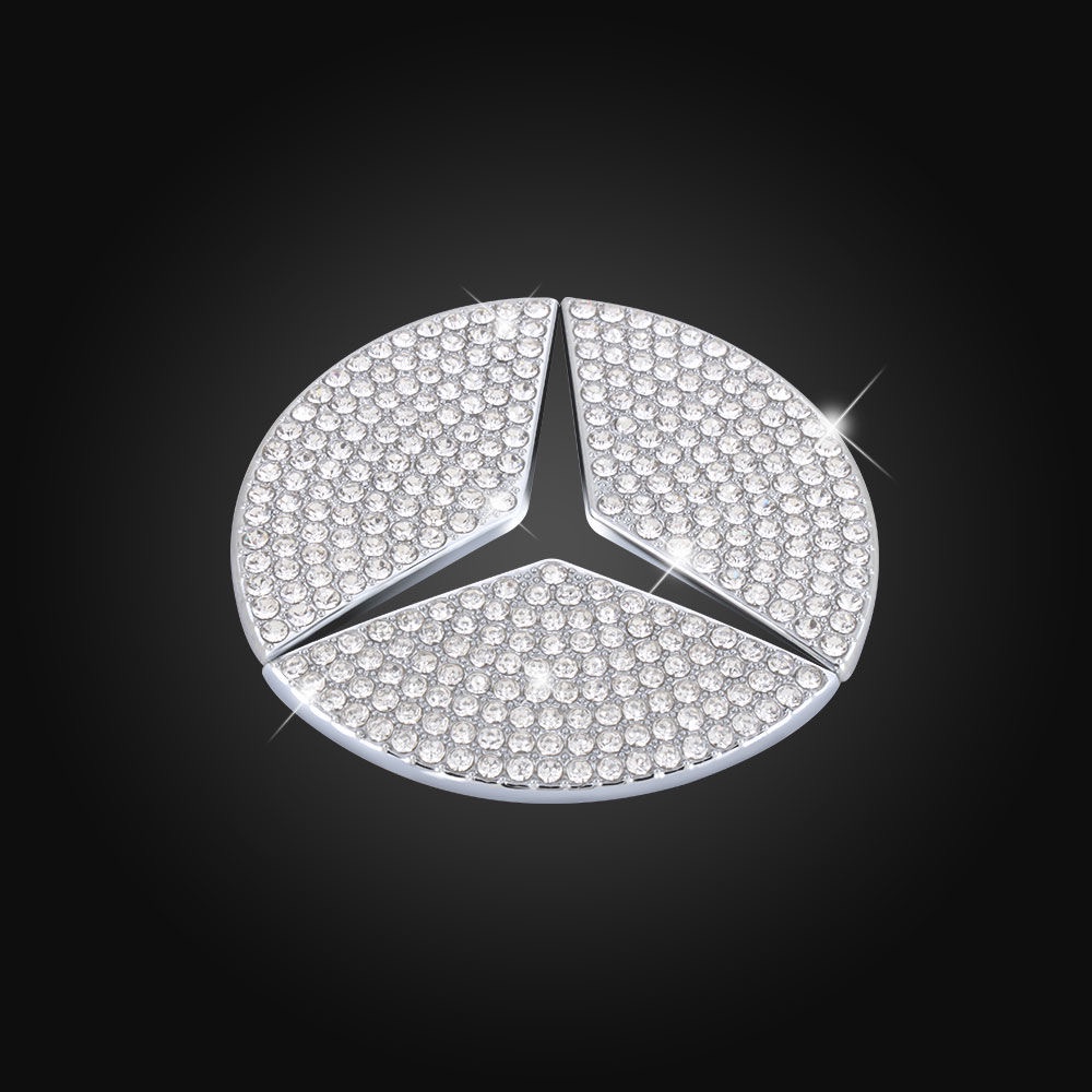 Miếng Dán logo Đính Đá Trang Trí Vô Lăng Xe Hơi Mercedes-Benz A C E GLK GLA CLA GLC CLB e200 c200 cla200