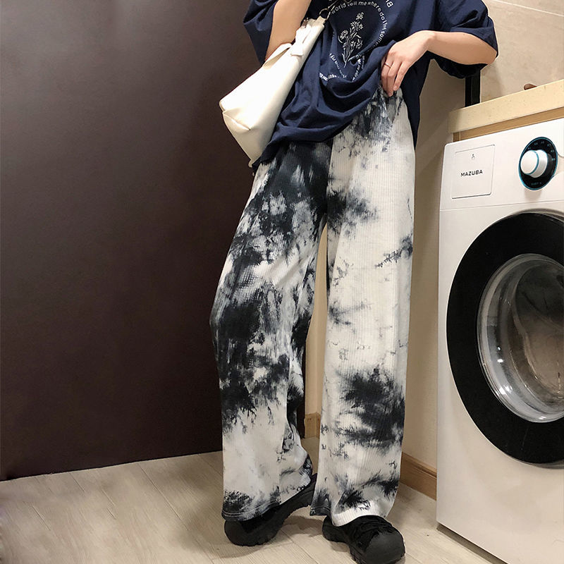 Quần dài ống rộng phối họa tiết màu năng động thời trang | BigBuy360 - bigbuy360.vn