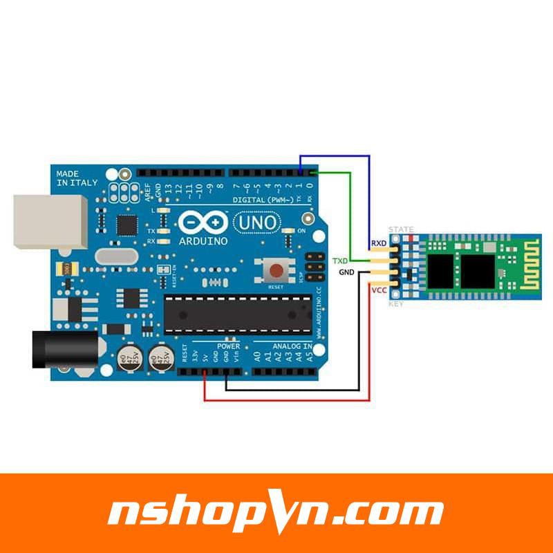 Module thu phát bluetooth HC-06 dùng truyền nhận dữ liệu qua bluetooth với Arduino và vi điều khiển khác