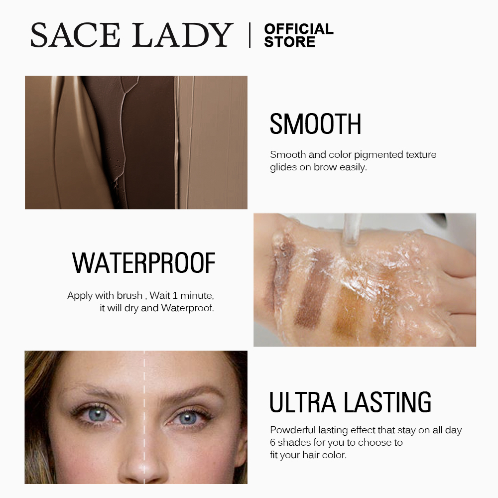 Gel kẻ lông mày SACE LADY lâu trôi 12 giờ chống thấm nước 6ml/0.20 Fl.oz | BigBuy360 - bigbuy360.vn