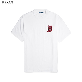 Áo thun cổ tròn form REGULAR BEN & TOD 22044 vải cotton họa tiết cao cấp trẻ trung năng động họa tiết