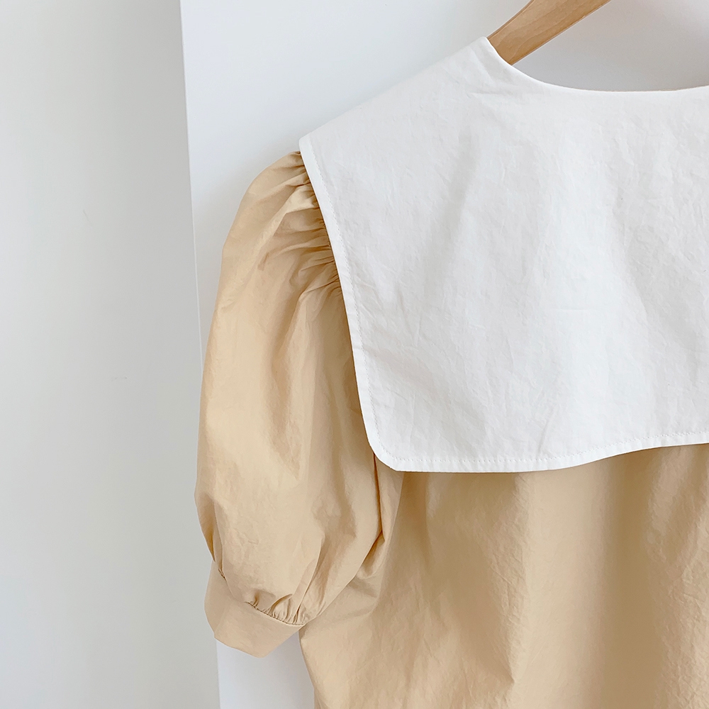 Áo sơ mi ngắn tay cổ chữ v xinh xắn cho nữ 34436