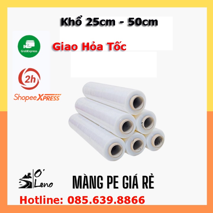 Màng PE, Màng Chít Quấn hàng Khổ 50cm nặng 2kg lõi mỏng 500gram - siêu dai - giá tại xưởng