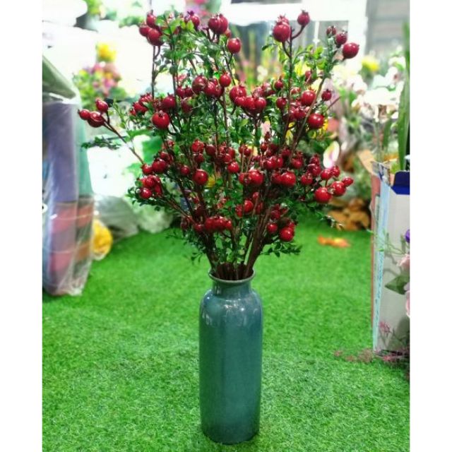 Cành lựu đỏ mini lựu phú quý - Cành lựu giả trang trí mang lại tài lộc, thịnh vượng