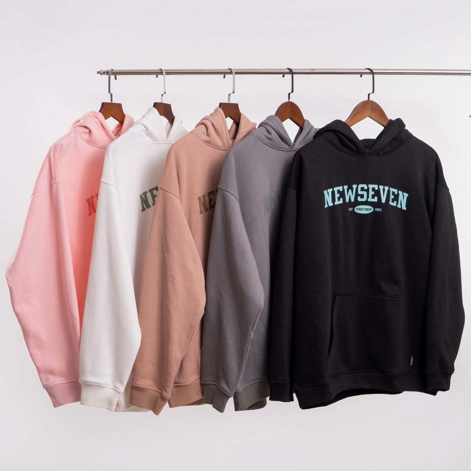 Áo hoodie nỉ bông N7 NEWSEVEN basic nam nữ form rộng thu đông Local Brand