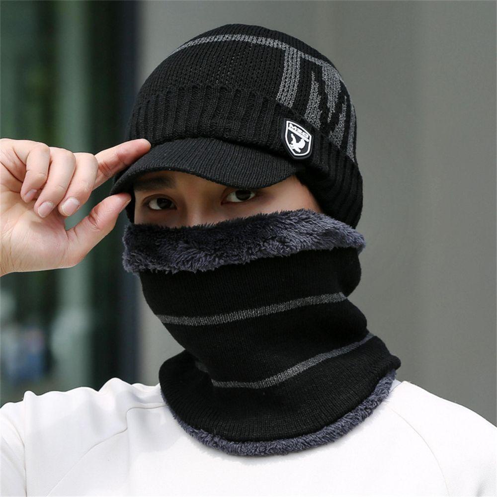 Set 2 Mũ beanie Dày Dặn Giữ Ấm Cho Nam Và Nữ