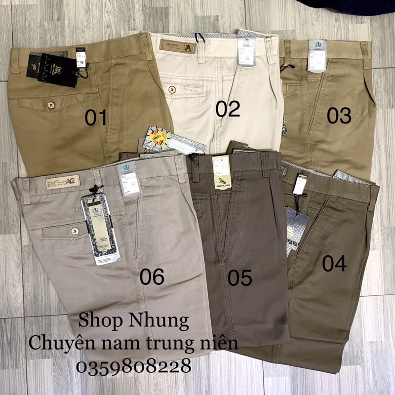 Quần ngố thô kaki nam trung niên cao cấp