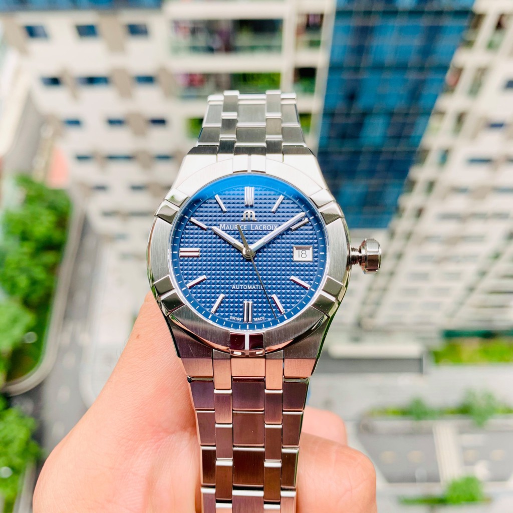 Đồng hồ nam chính hãng Maurice Lacroix Aikon 39mm Blue - AI6007-SS002-430-1 - máy Cơ Automatic - Kính Sapphire