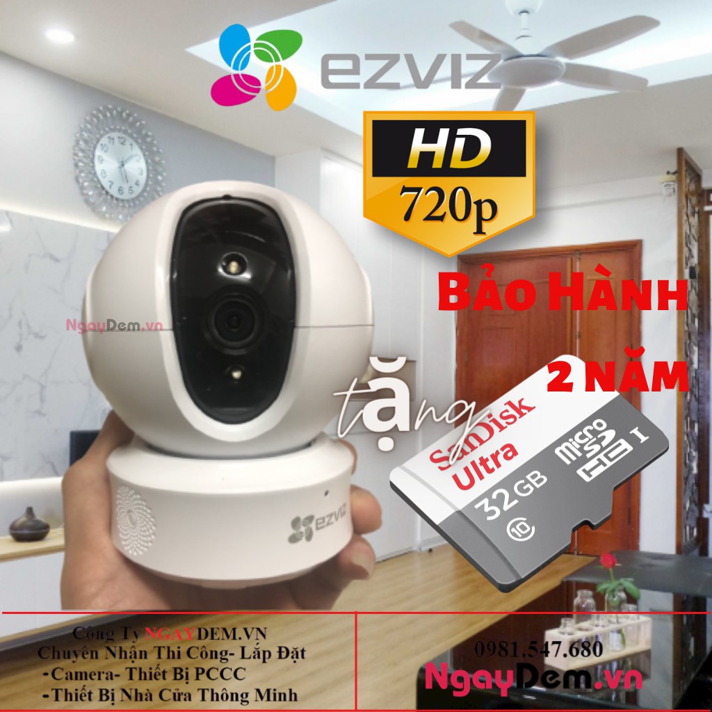 Camera Wifi Ngoài Trời Ezviz C6CN 720P Hỗ Trợ Cổng Lan-Camera Giám Sát Gia Đình Bảo Hành 24 Tháng -NGAYDEM.VN [3734]