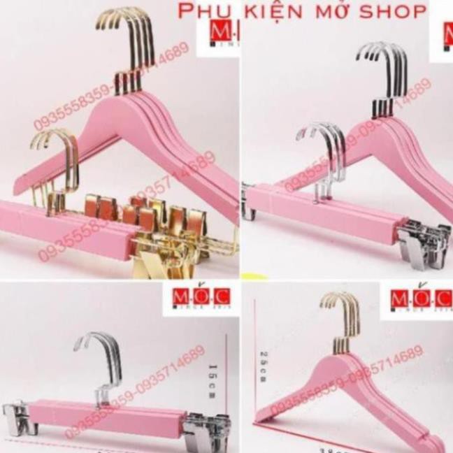 Móc gỗ hồng cao cấp treo đồ người lớn