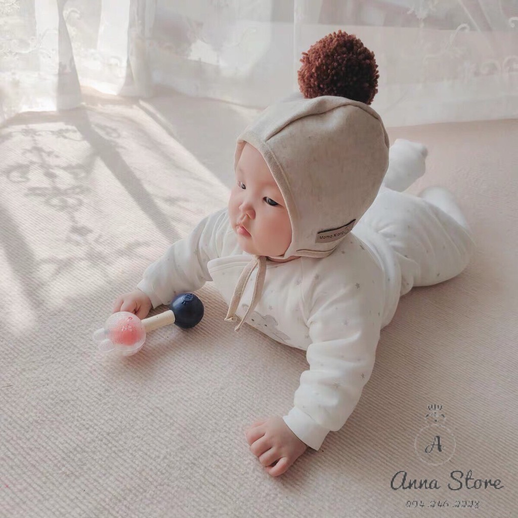 MUP 28 : Mũ có dây cài quả bóng cho bé 3m - 2t [ anna kids ]