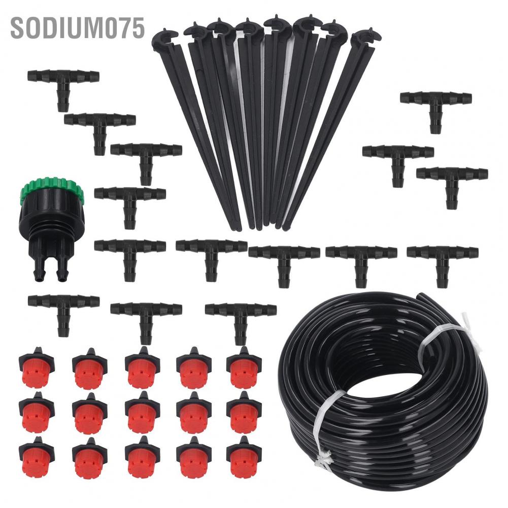 Có thể bán buôn Bộ tưới nhỏ giọt 49 2ft Chiều dài 4/7 Ống nhựa Hệ thống tự động cho cây trồng trong chậu Nhà kính sân vườn Hàng giao ngaySodium075