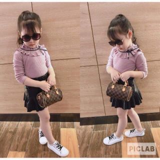 Compo áo cotton len gân cho bé gái.kiểu dáng tiểu thư,hàng đẹp bao chất bán shop.sz 10-25kg.có 6 màu cho các mom chọn..