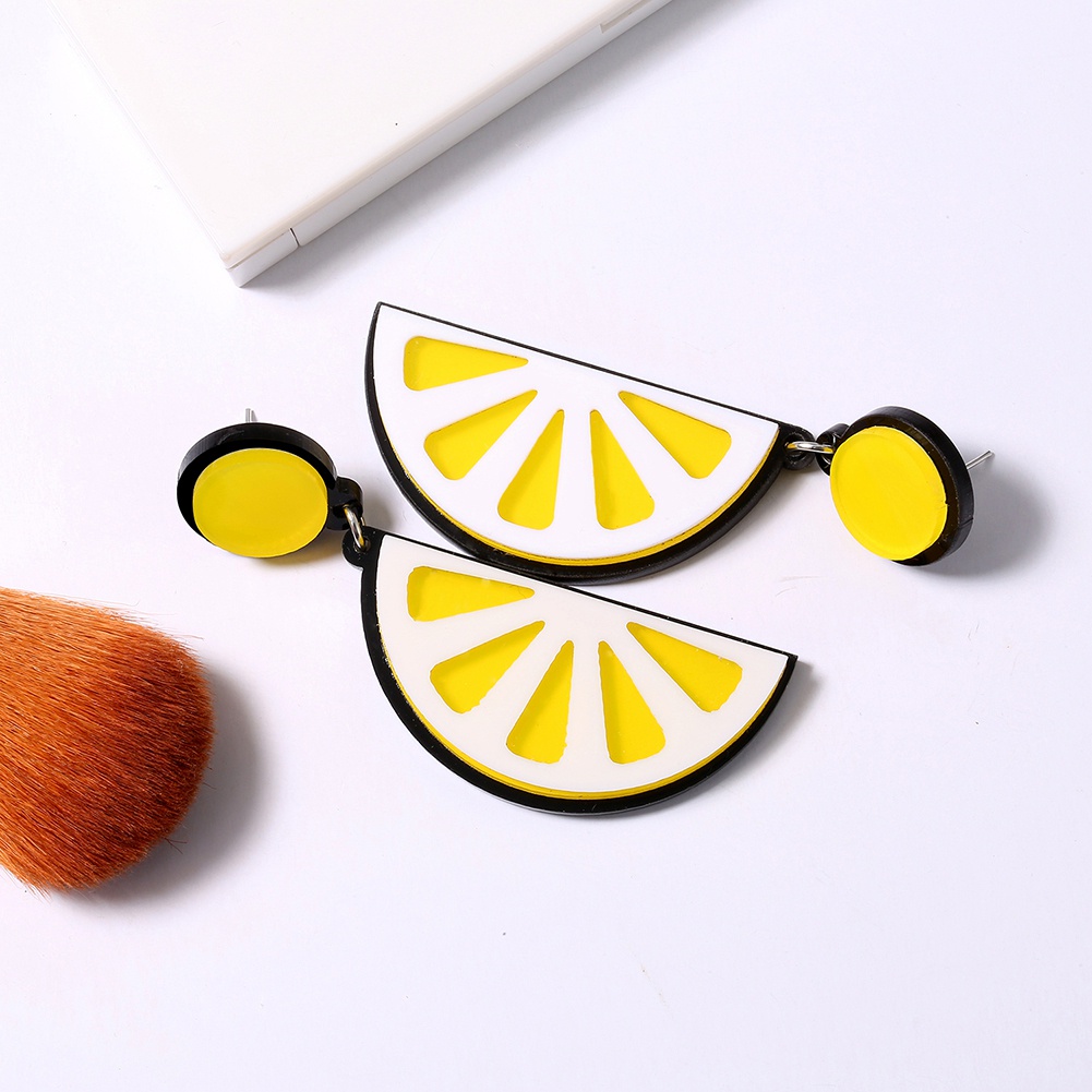 Đôi khuyên tai acrylic hình lát chanh thời trang cá tính cho nữ