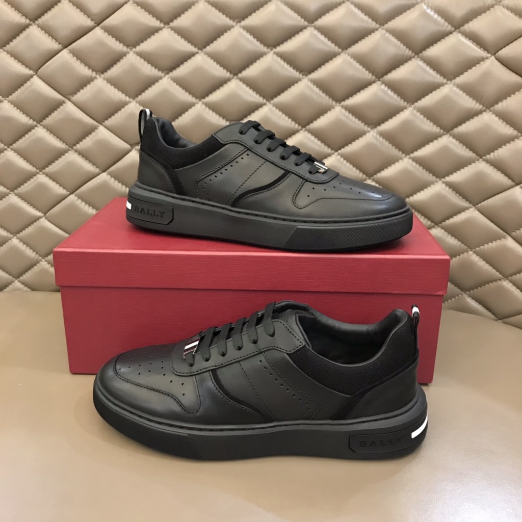 Giày sneakers nam da thật cao cấp Bally thiết kế tối giản, năng động