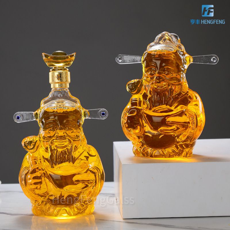 Bình đựng rượu thủy tinh hình ông thần tài 1000ml