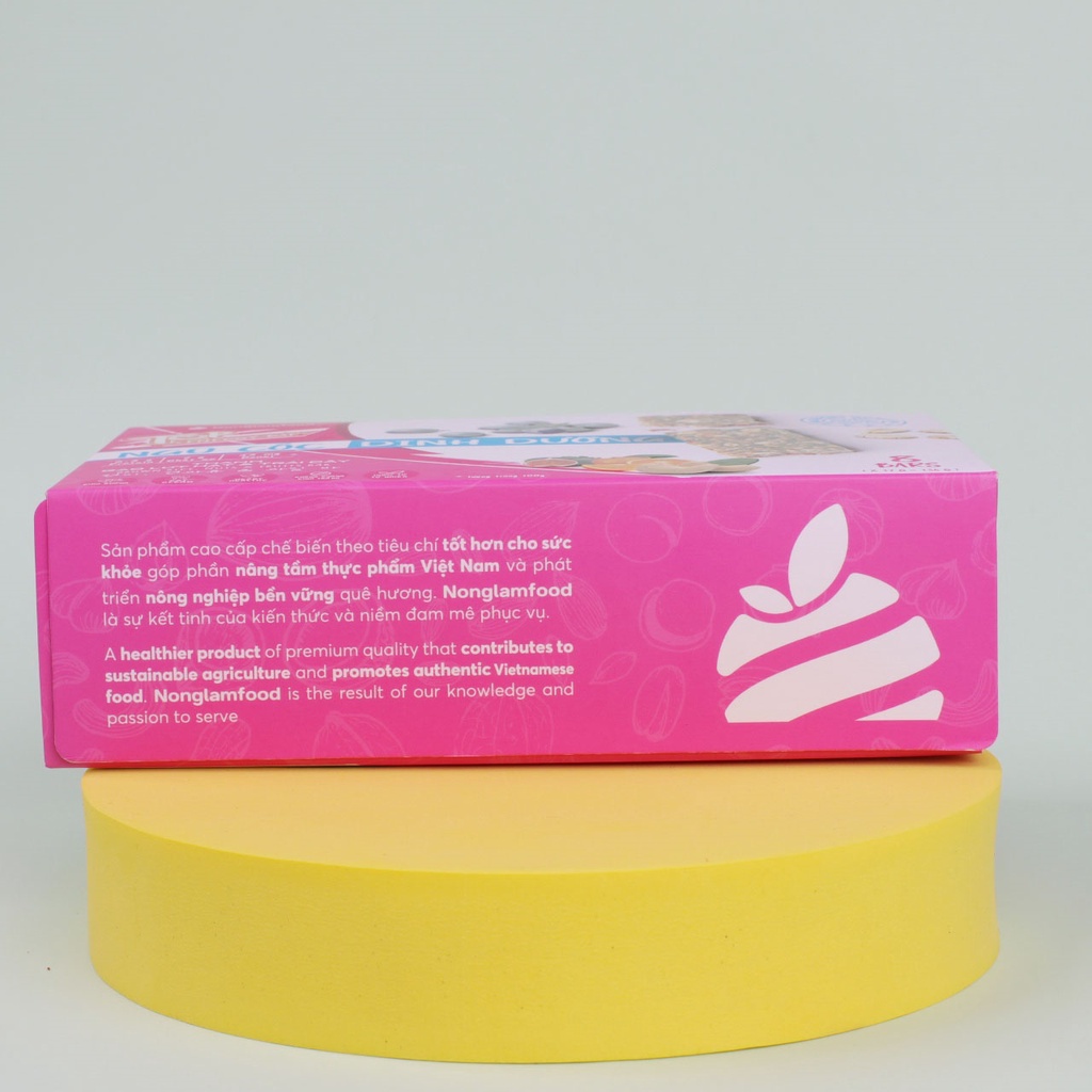 Thanh năng lượng gạo lứt ngũ cốc Hạt và Trái Cây Nonglamfood hộp 8thanh136g| Ăn kiêng giảm cân, ăn CHAY