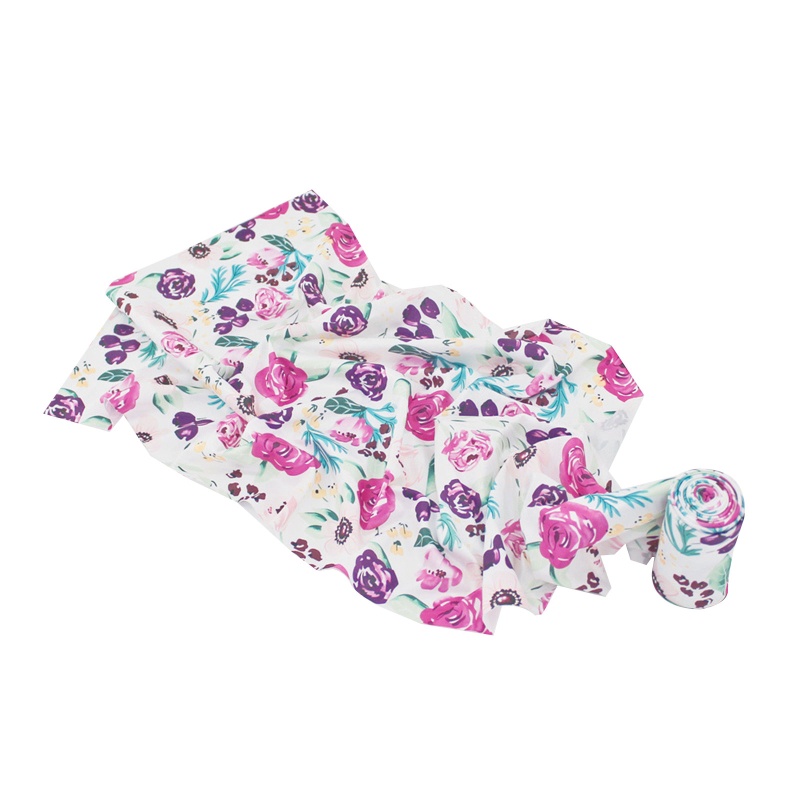 Chăn Quấn In Họa Tiết Hoa Dùng Làm Phụ Kiện Chụp Ảnh Cho Bé Sơ Sinh