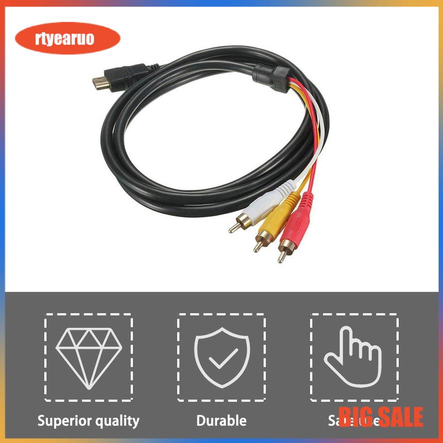 Dây cáp nối chuyển đổi cổng HDMI sang 3 cổng RCA AV cho HDTV (Dài 1.5m)