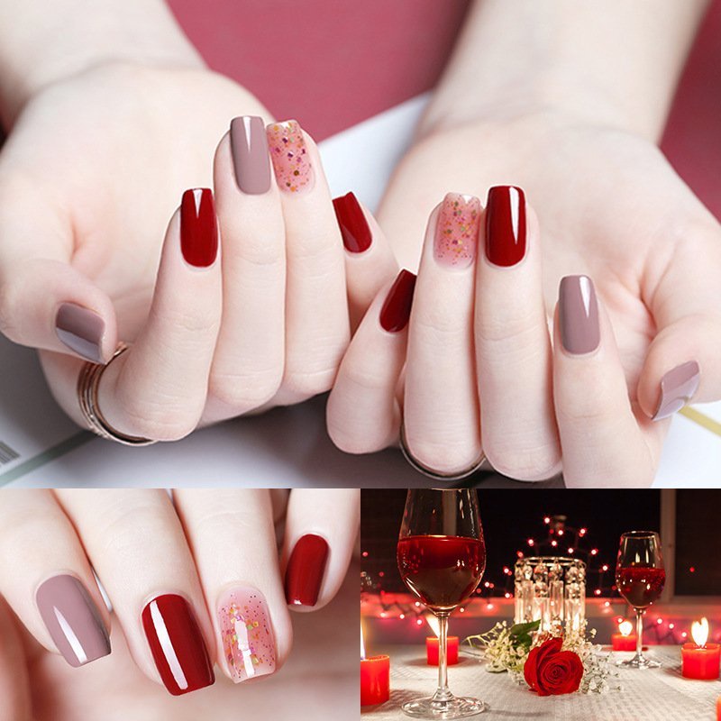 Set 3 lọ sơn móng tay Pohanu sơn gel móng tay bóng nhiều màu nail color SM12