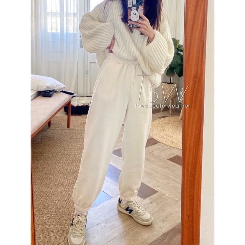 Quần Jogger Nỉ Tăm Bo Gấu, Quần Len Tăm Ulzzang