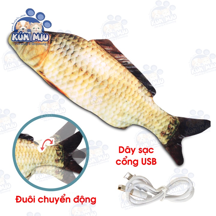 Cá Nhảy Sạc Pin (Kèm Dây Sạc USB) - Đồ Chơi Cho Mèo