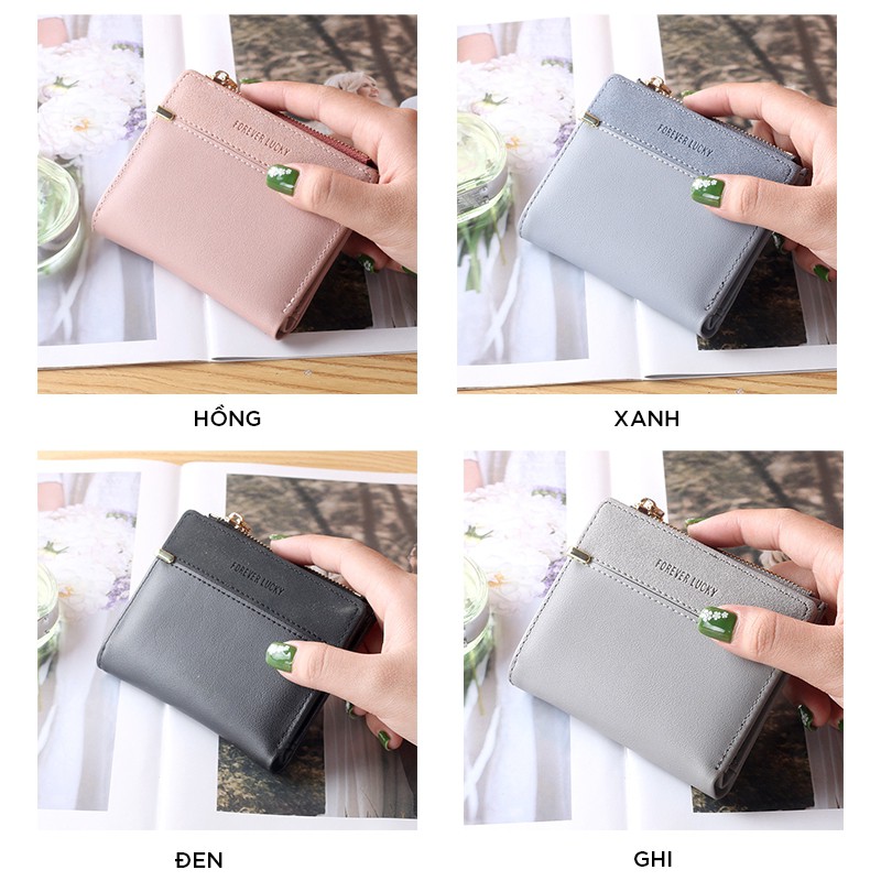 Ví nữ cầm tay mini ngắn nhiều ngăn nhỏ gọn bỏ túi cute dễ thương LUKAMO VD413 | BigBuy360 - bigbuy360.vn