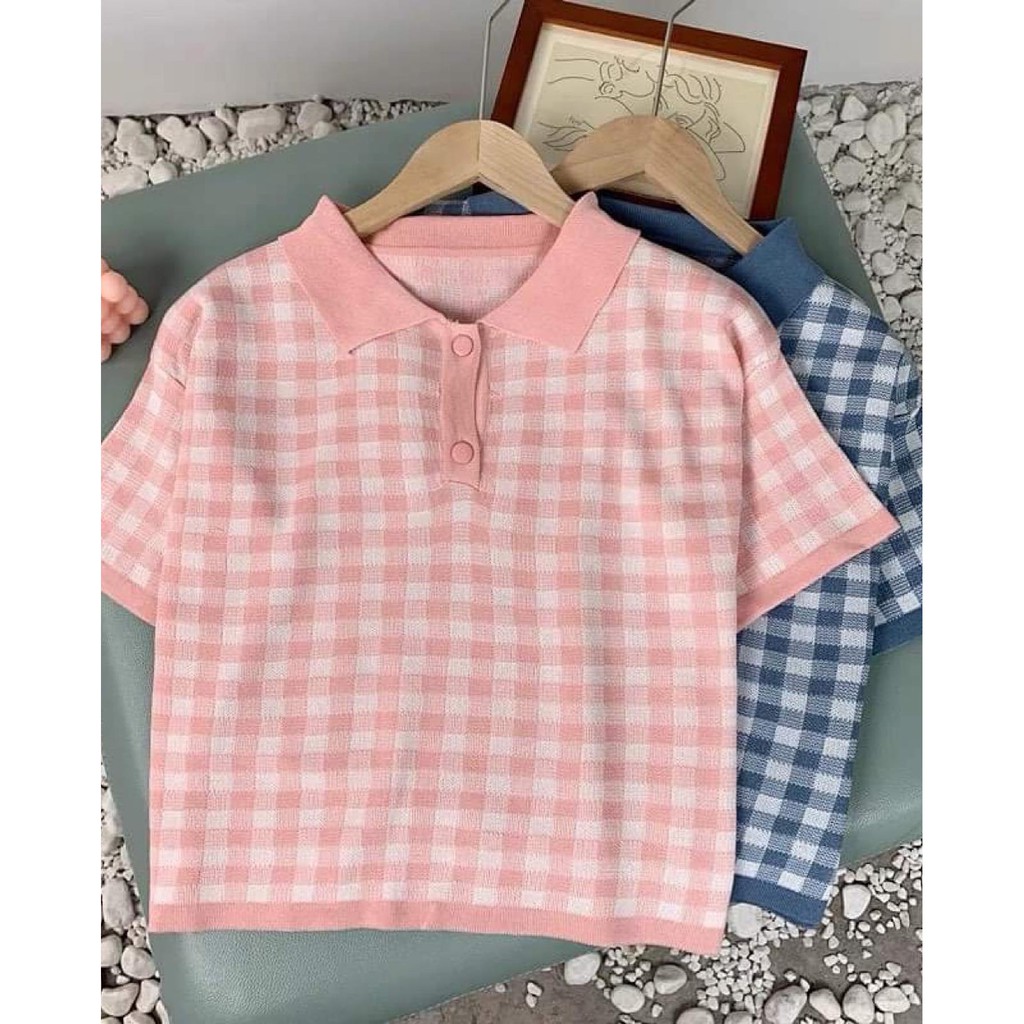 Áo Sweater Ngắn Tay Họa Tiết Sọc Caro Phong Cách Retro Hàn Quốc 2021 Cho Nữ | BigBuy360 - bigbuy360.vn