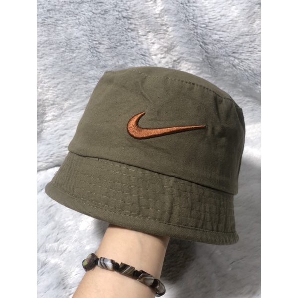 Nón bucket cụp thêu móc nike - Nón vành nam nữ