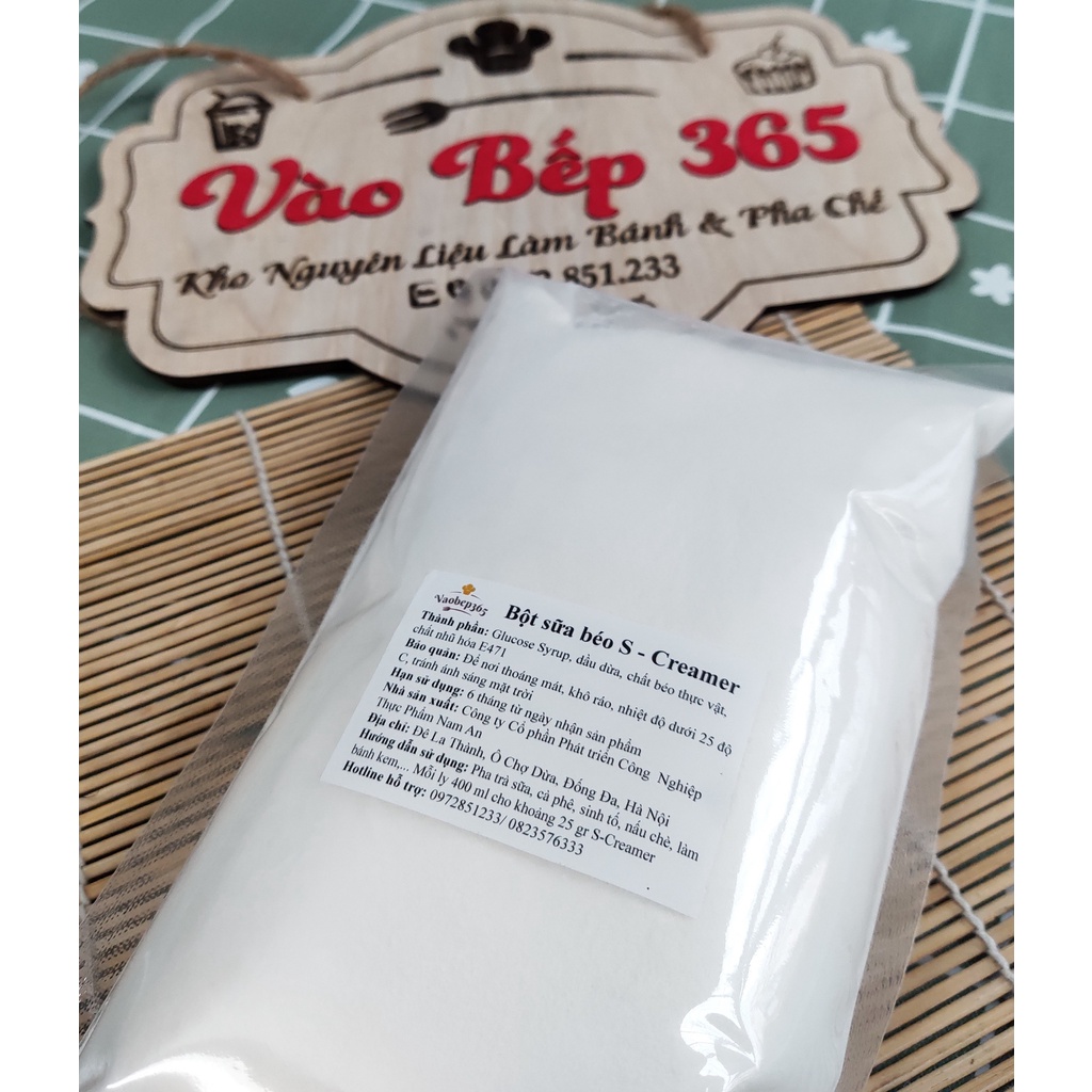 Bột sữa béo nguyên kem S Cream không đường làm kẹo Nougat, pha trà sữa, nấu kem chè Vaobep365