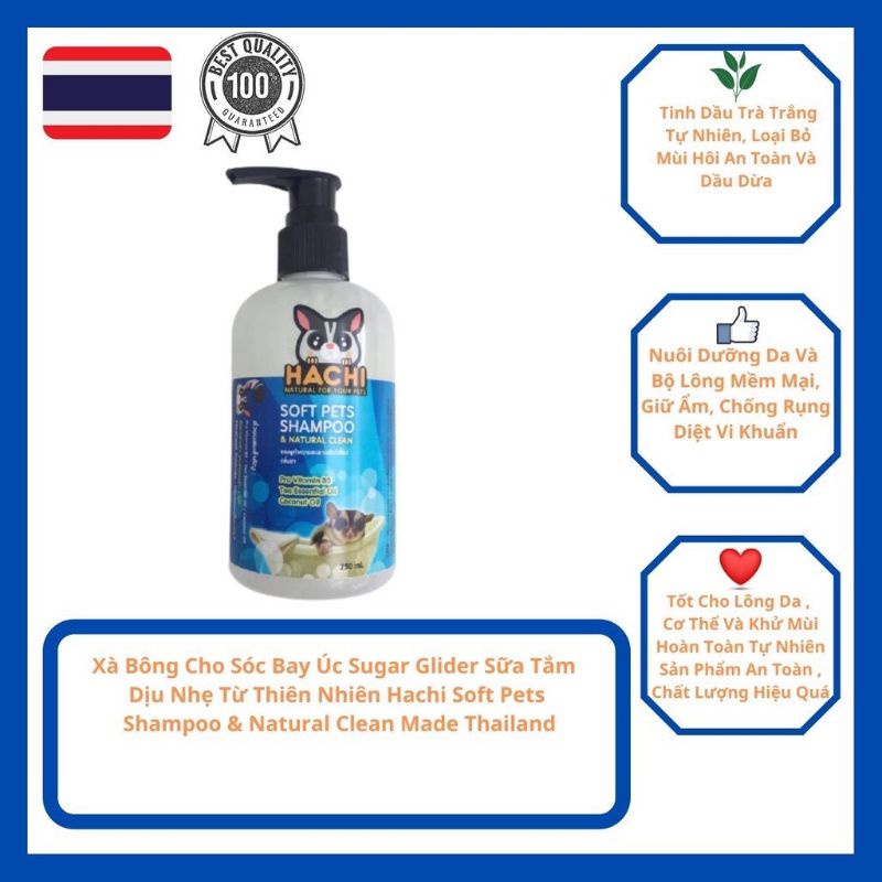Sữa Tắm cho Sóc Bay Úc Dịu Nhẹ Xuất Xứ Thái Lan