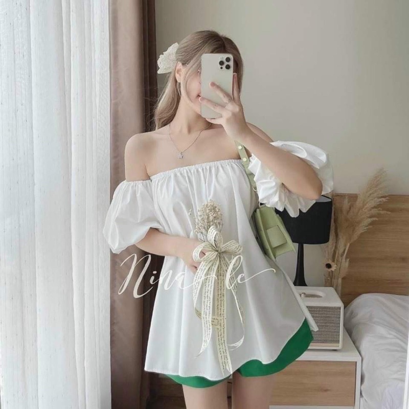 Áo trễ vai baby doll