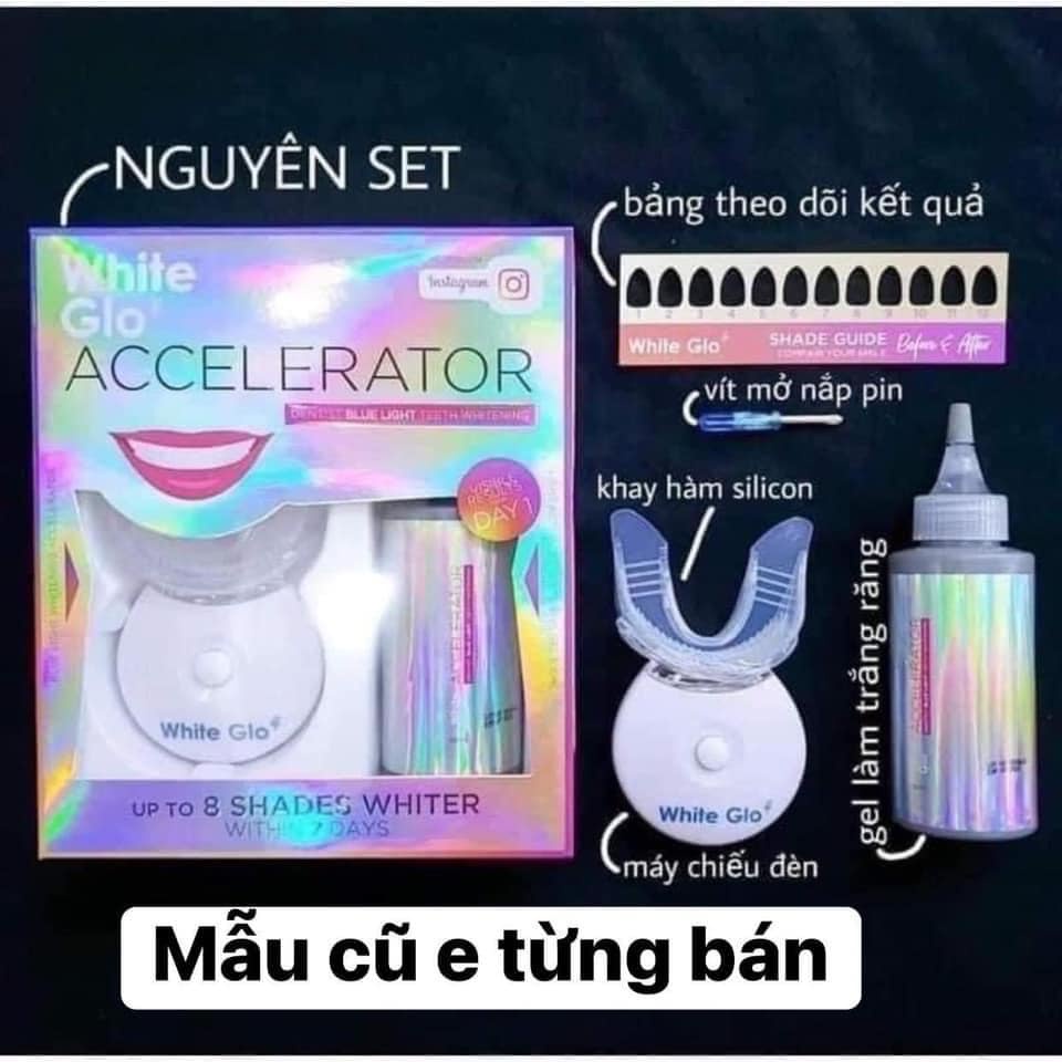 Bộ Kit ngậm TRẮNG RĂNG được nha sỉ Úc khuyên dùng - White Glo Advanced Whitening Red &amp; Blue Light Kit -chemisthouse