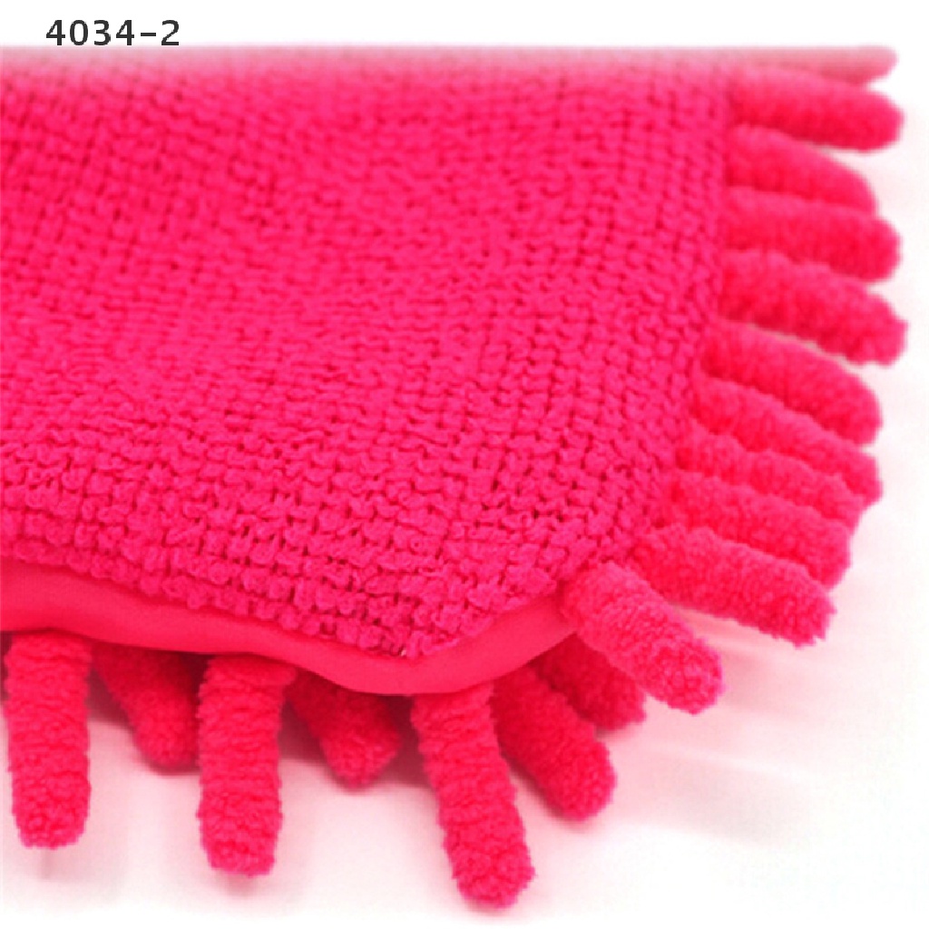 Găng Tay 2 Trong 1 4034-2 Bằng Sợi Microfiber Mềm Mại Không Trầy Xước Cho Rửa Xe Hơi