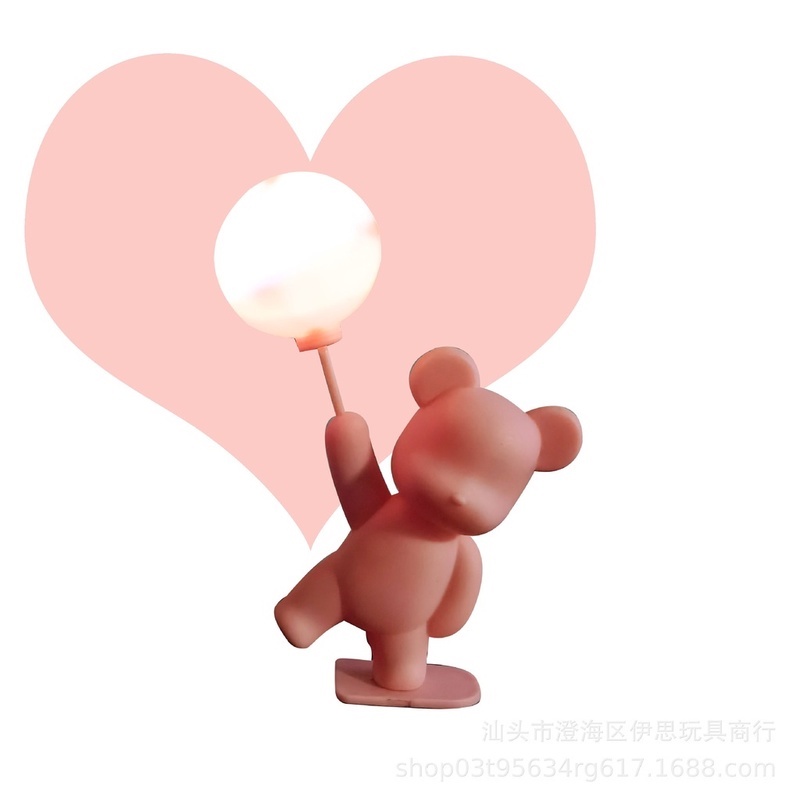 Đèn LED Trang Trí Bánh Kem Hình Gấu Và Bong Bóng Lãng Mạn Mẫu Mới 2022