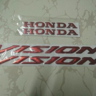 Bộ tem nổi Honda Vision Crôm đỏ New