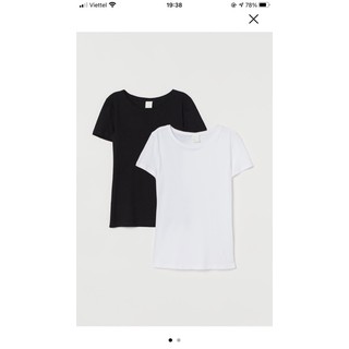 Set 2 áo phông cổ tròn basic H & M