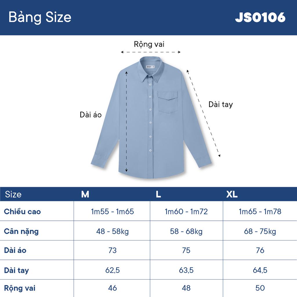 Áo sơ mi nam cổ đức chất liệu lụa trượt thiết kế túi ngực phiên bản limited thương hiệu JBAGY - JS0106