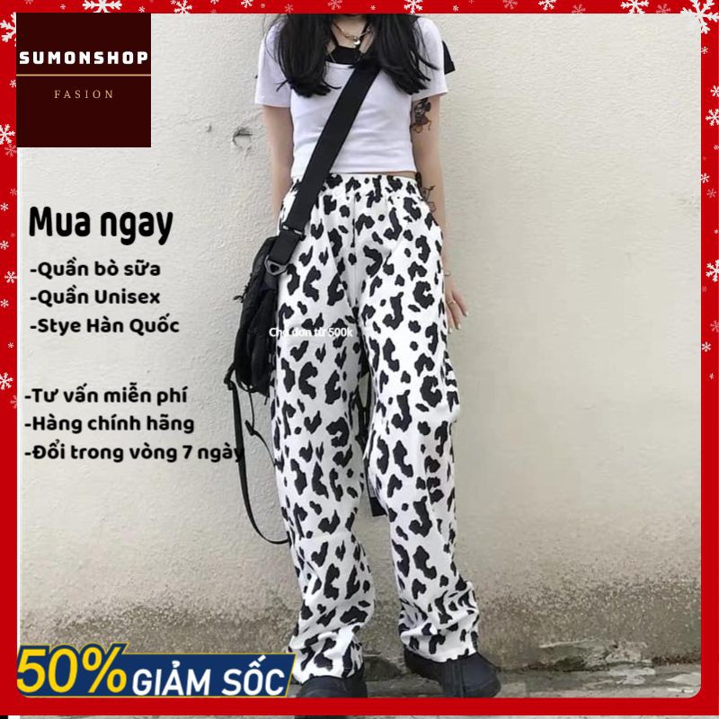 Quần Loang Màu Bò Sữa,Quần hoạt hình unisex , Ulzzang- MET SHOP