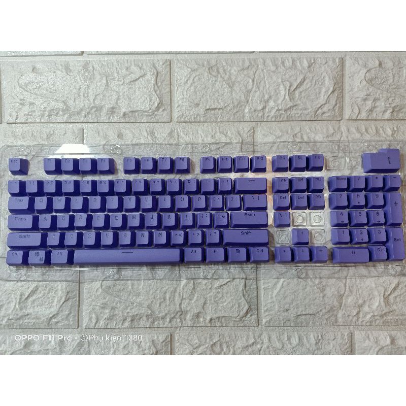 Keycap pbt tím double shot xuyên led