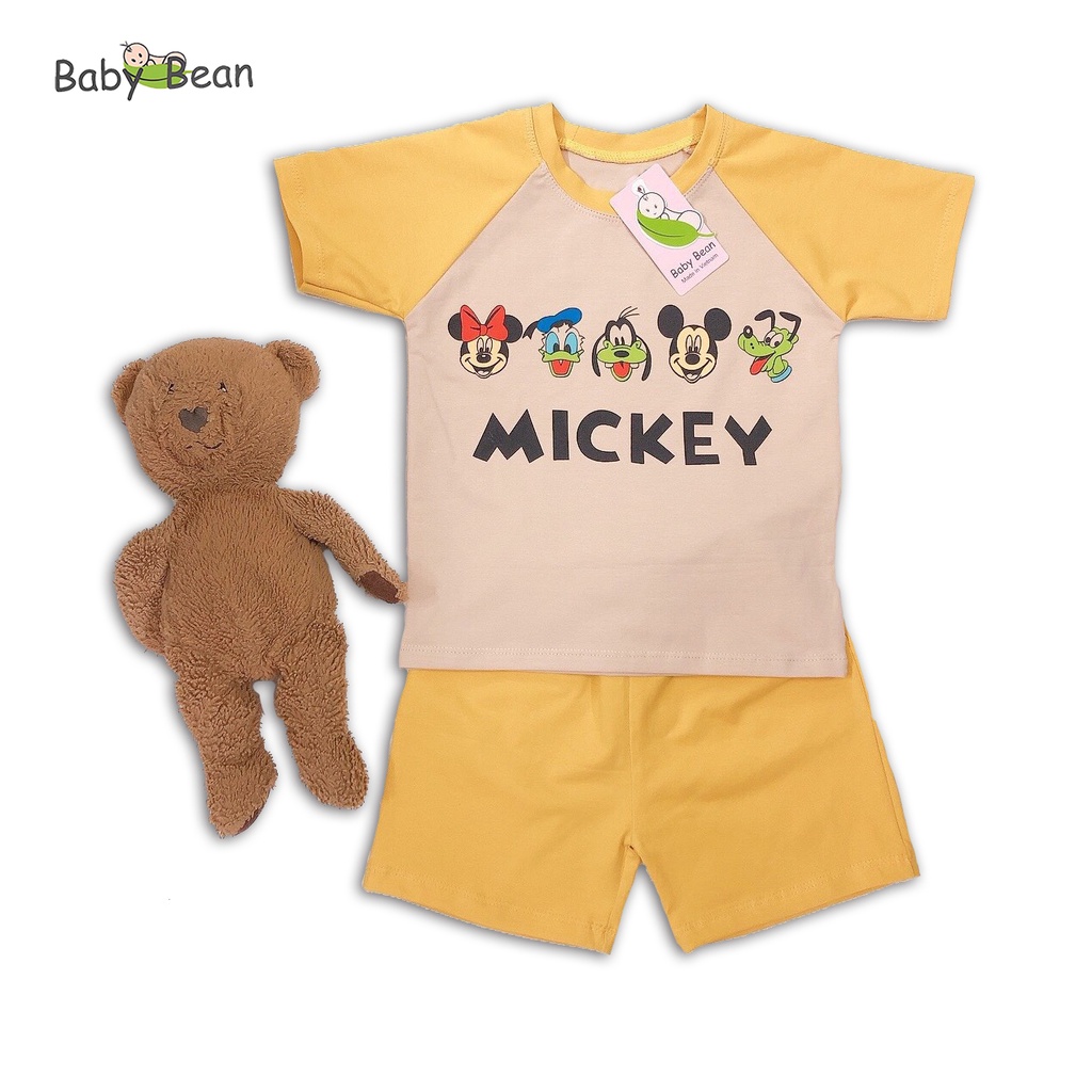 Bộ Đồ Thun Cotton in Hình Hoạt Hình Unisex BabyBean