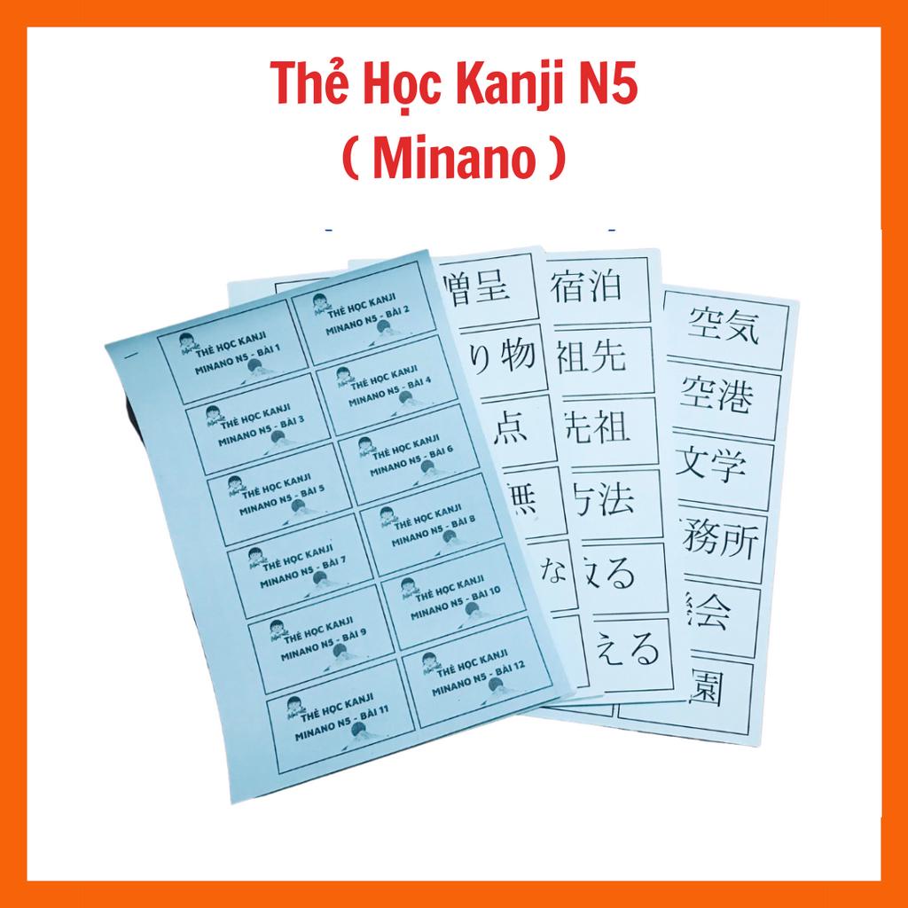 Bộ thẻ học kanji N5 theo giáo trình minano ( Bài 1 - Bài 25)