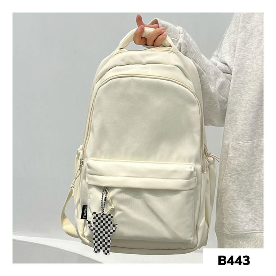 Balo đi học basic trơn nữ ulzzang hàn quốc vừa laptop 15.6inch B443